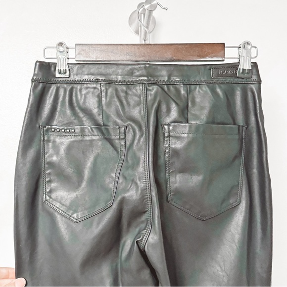 Blank NYC Vegan Leather Pull‎ On Holiday NYE Chic Skinny Ankle Pants Black - Picture 7 of 14